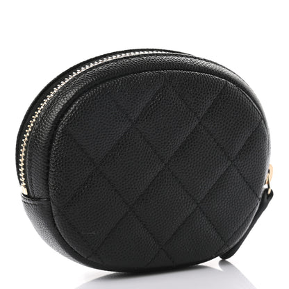 Chanel Caviar Quilted Zip Around Classic Coin Purse Black 3 of 7