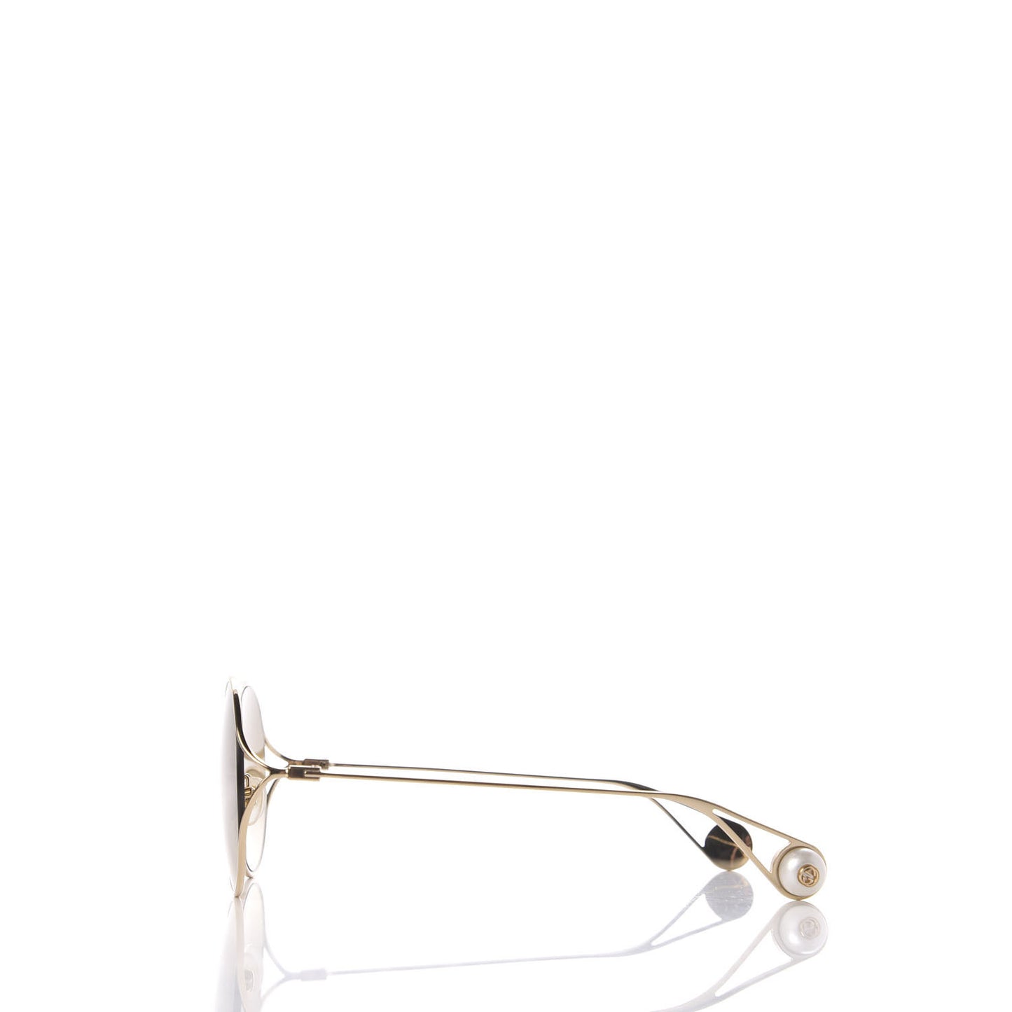 Round Pearl Tip Sunglasses GG0253S Gold