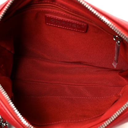 Chanel Lambskin Chevron Quilted Small Promenade Camera Dark Red 4 of 9