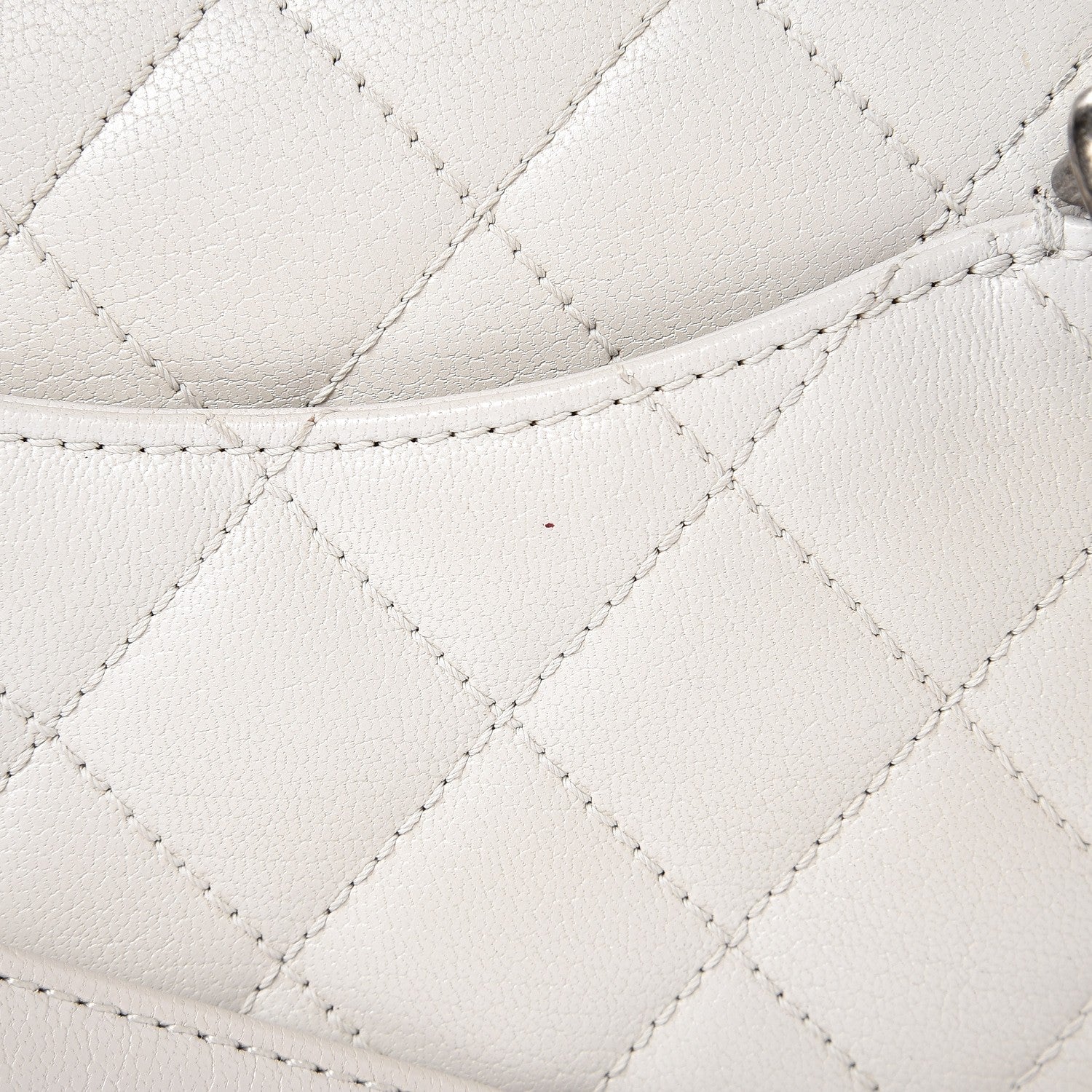 Chanel Shiny Goatskin Quilted Small Double Carry Waist Chain Flap White 10 of 10