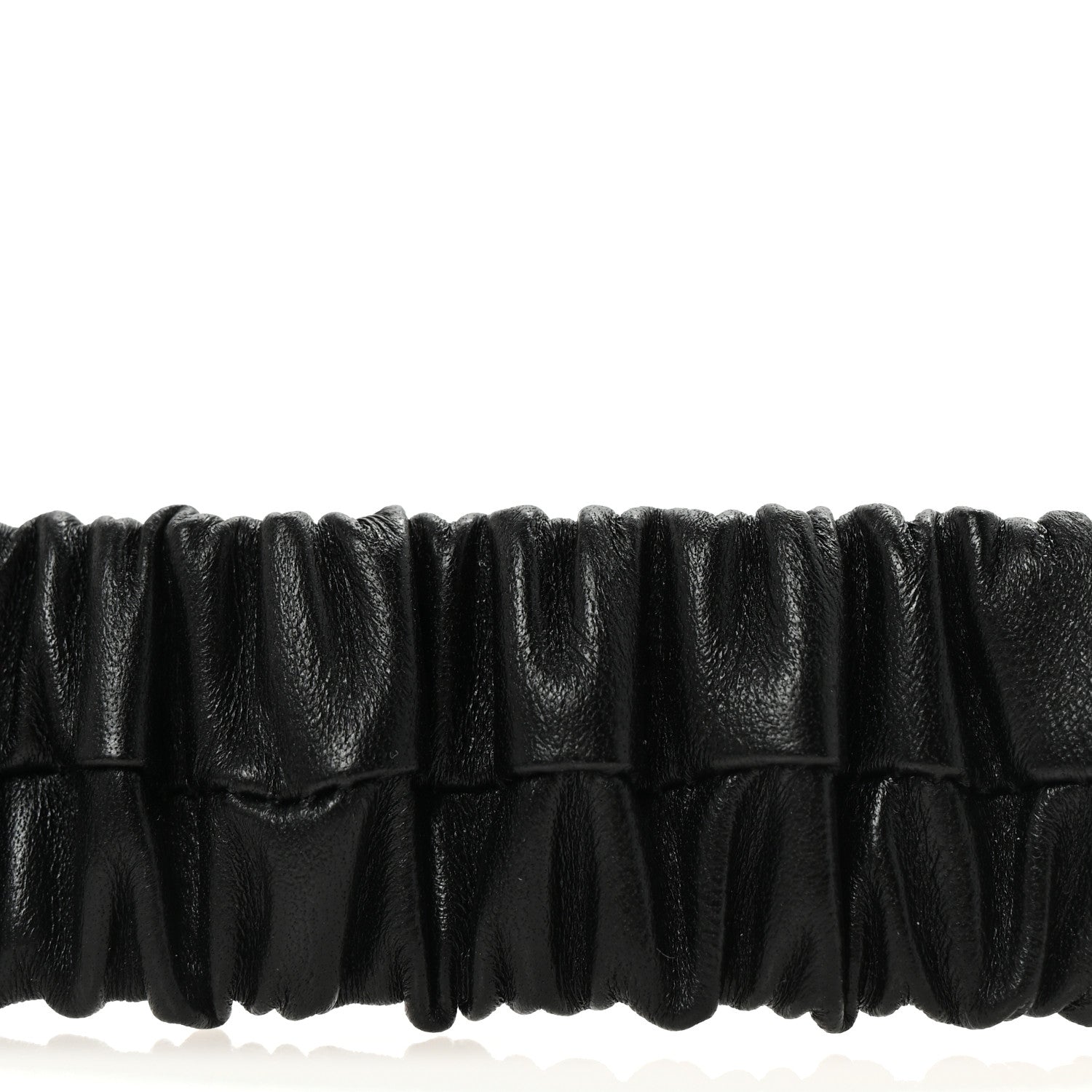 Chanel Lambskin Metal Crystal CC Ruched Belt 80 32 Black 3 of 4
