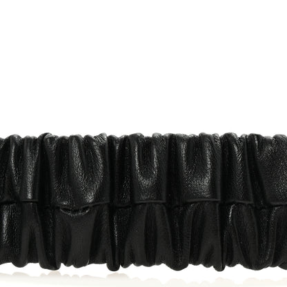 Chanel Lambskin Metal Crystal CC Ruched Belt 80 32 Black 3 of 4