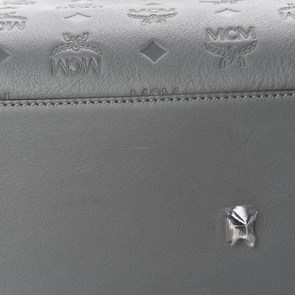 MCM Calfskin Ottomar Monogram Essential Boston Bag Grey 12 of 12
