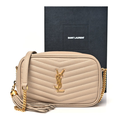 Saint Laurent Grain De Poudre Matelasse Monogram Mini Lou Camera Bag Dark Beige 11 of 11