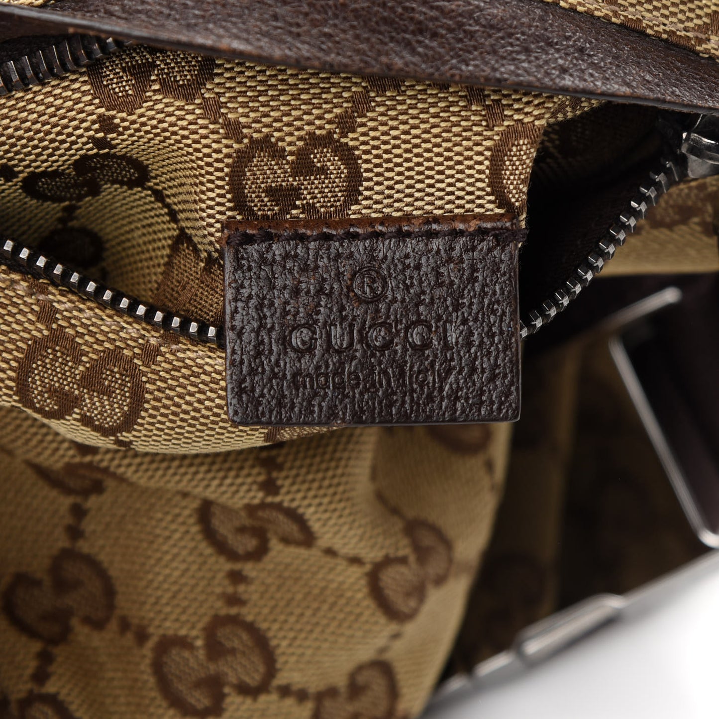 GG Monogram Double Pocket Belt Bag Dark Brown