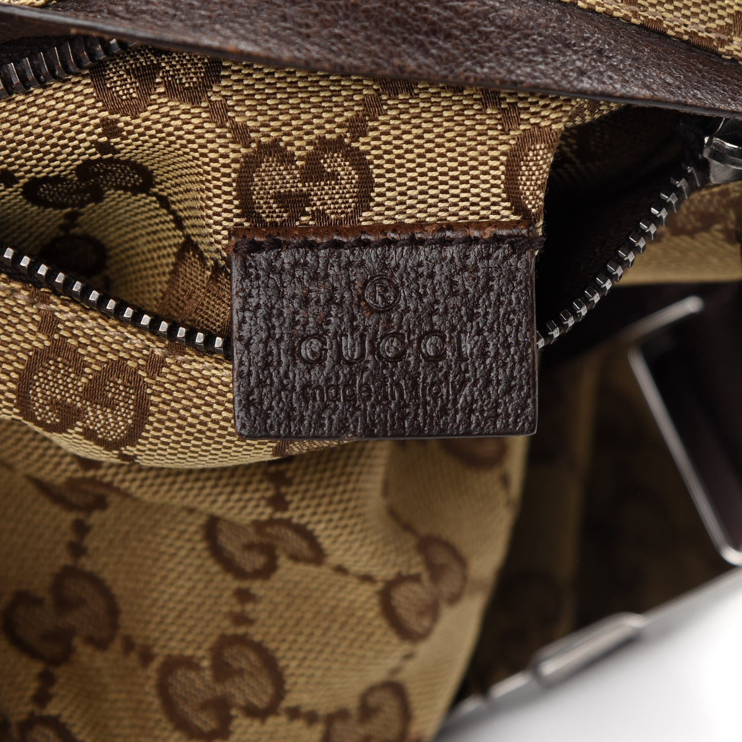 Gucci GG Monogram Double Pocket Belt Bag Dark Brown 6 of 9