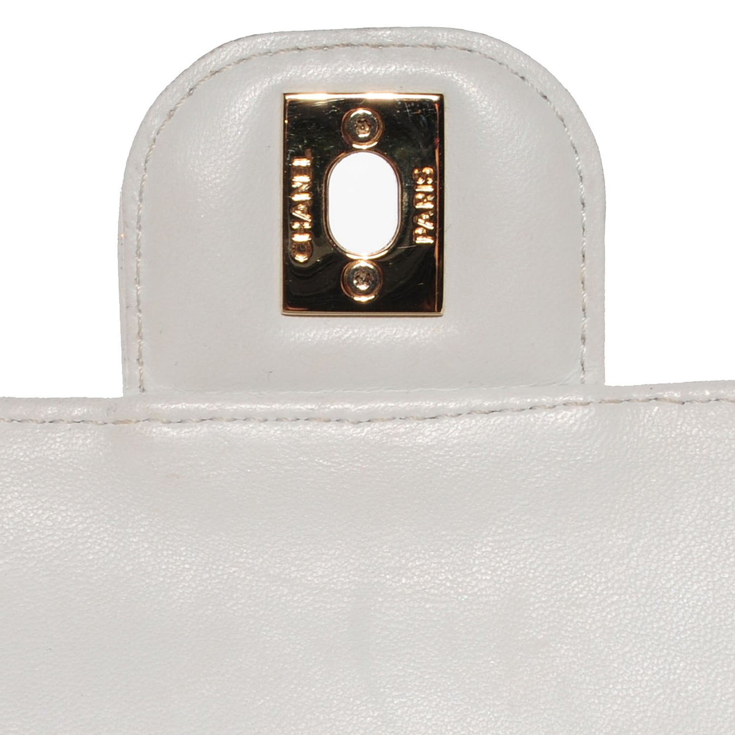Patent Quilted Evening Star East West Flap White