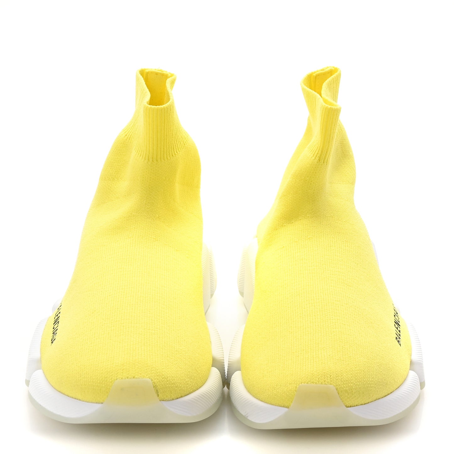 Ribbed Knit Womens Speed 2.0 Transparent Sole Sneakers 39 Yellow