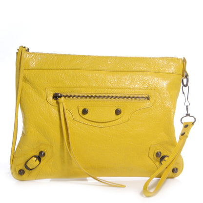 Balenciaga Agneau Handle Flat Clutch Curry 1 of 8