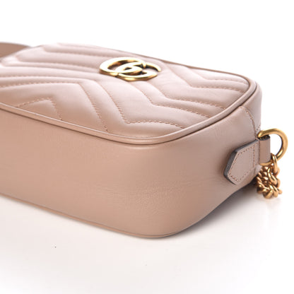 Gucci Calfskin Matelasse Mini GG Marmont Chain Shoulder Bag Porcelain Rose 6 of 9