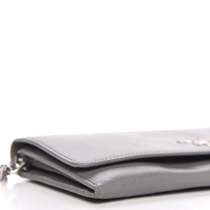 Prada Saffiano Metal Oro Chain Wallet Marmo 6 of 10