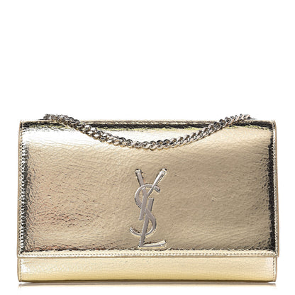 Saint Laurent Metallic Calfskin Medium Classic Monogram Kate Satchel Gold 1 of 7