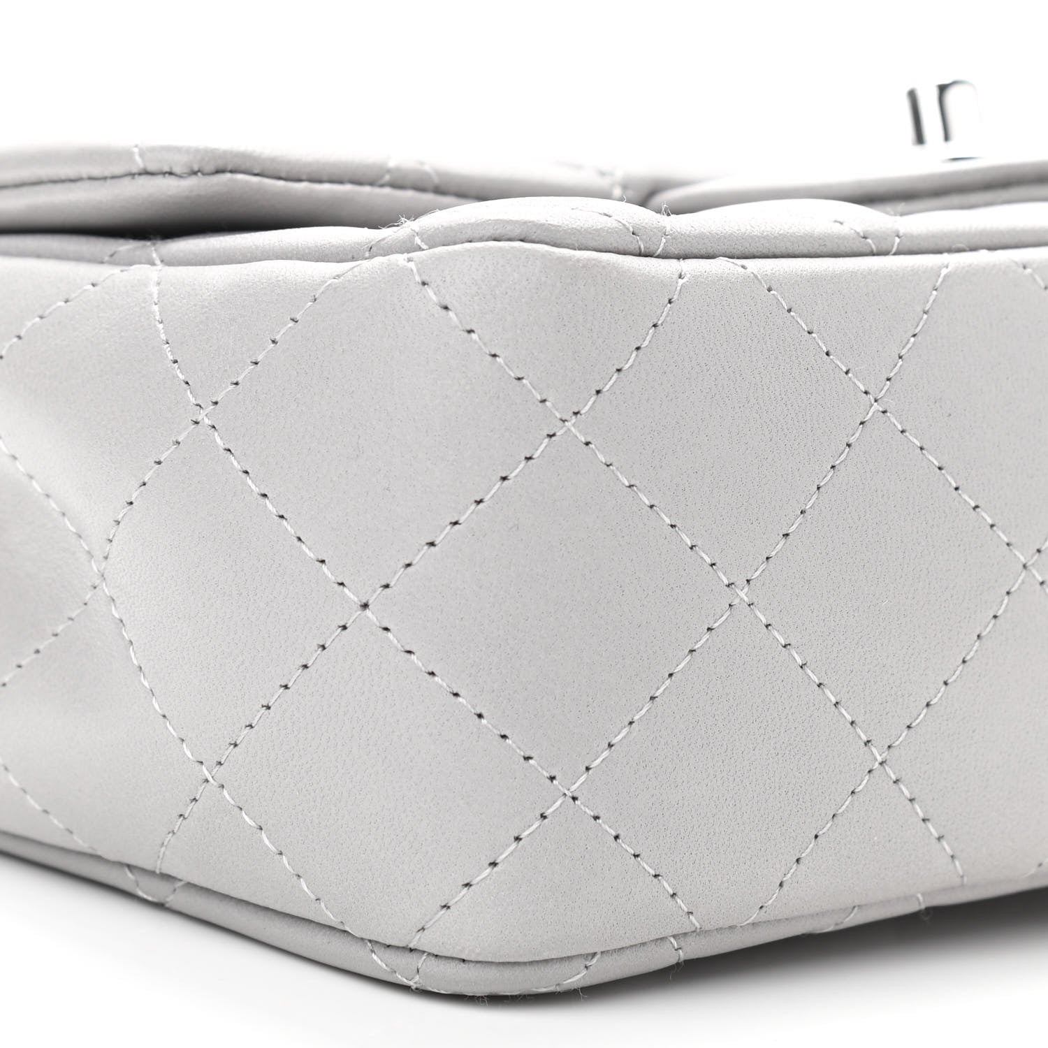 Chanel Lambskin Quilted Mini Rectangular Flap Grey 7 of 10