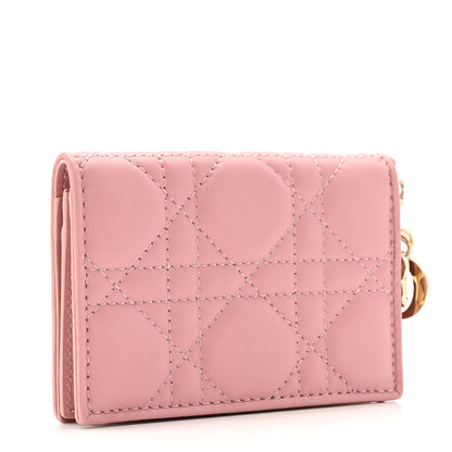 Christian Dior Lambskin Cannage Small Lady Dior Flap Card Holder Powder Pink 3 of 8
