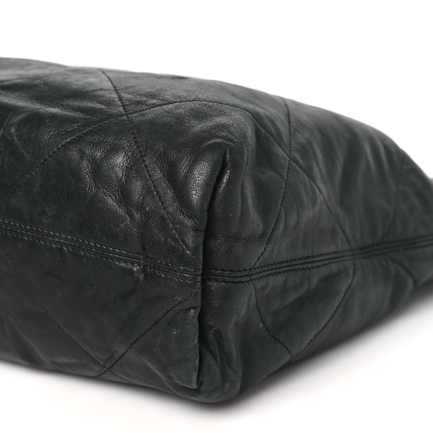 Lambskin Quilted Amalia Cabas Tote Black