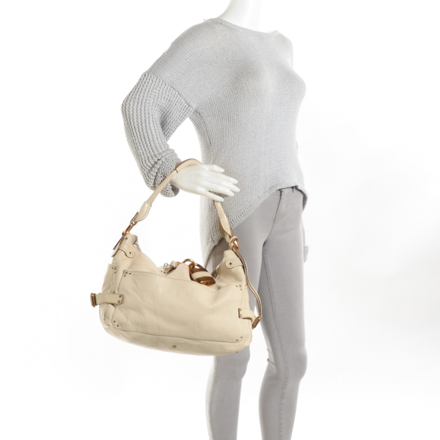 Chloe Calfskin Paddington Hobo White 2 of 8