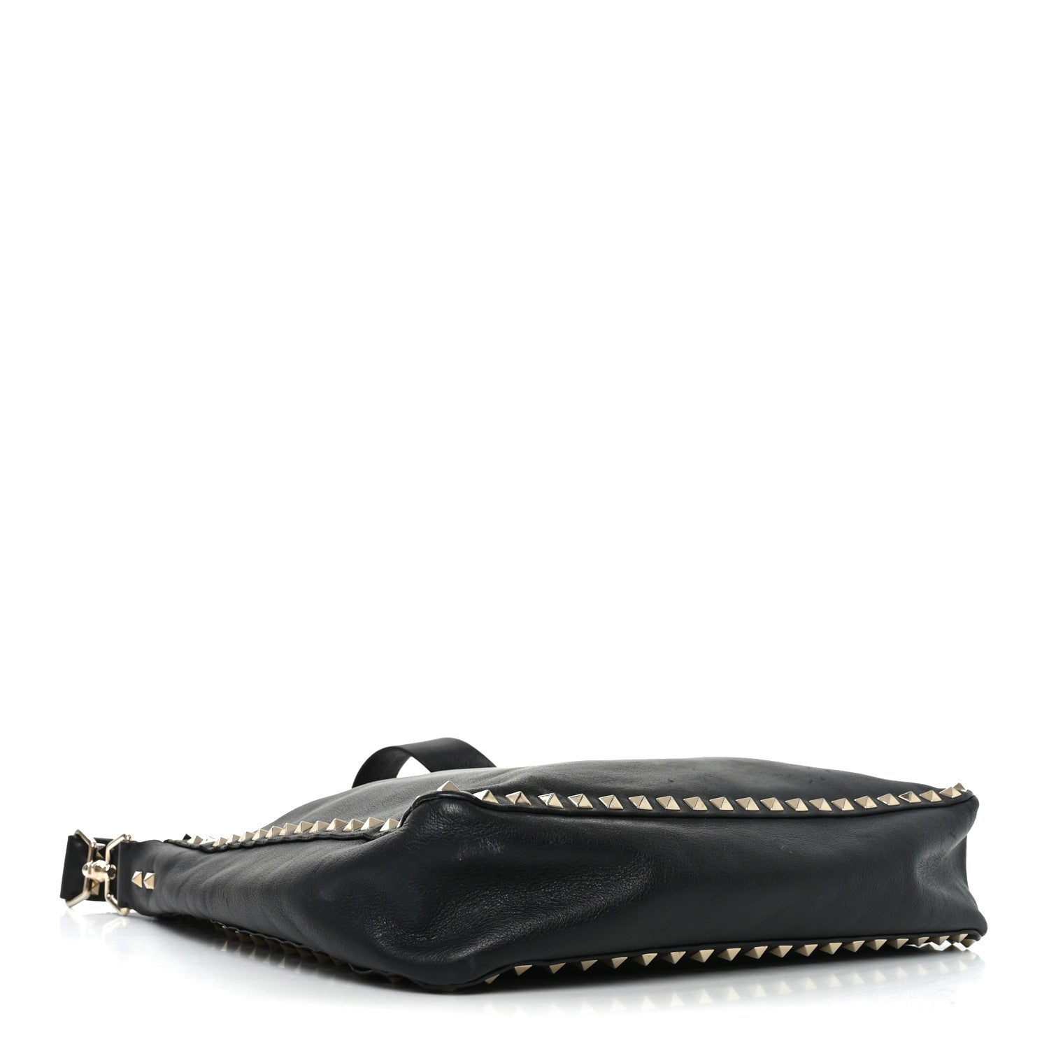 Valentino Garavani Vitello Calfskin Small Rockstud Flip-Lock Messenger Bag Black 4 of 11
