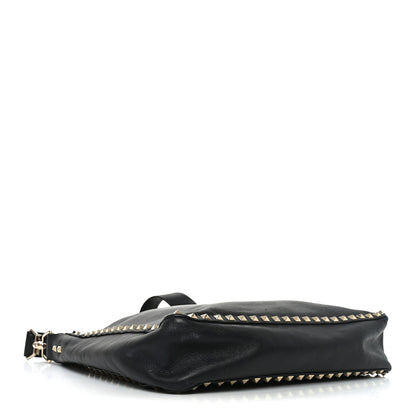 Valentino Garavani Vitello Calfskin Small Rockstud Flip-Lock Messenger Bag Black 4 of 11