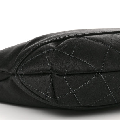 Chanel Satin Quilted CC Chain Hobo Black 9 of 11