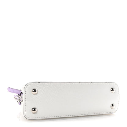 Louis Vuitton Iridescent Ostrich Capucines East West Mini White Pearl Lilac 4 of 9