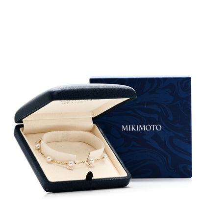 Mikimoto 18K Yellow Gold Akoya Cultured Pearl 5-5.5mm Station Bracelet 4 of 4