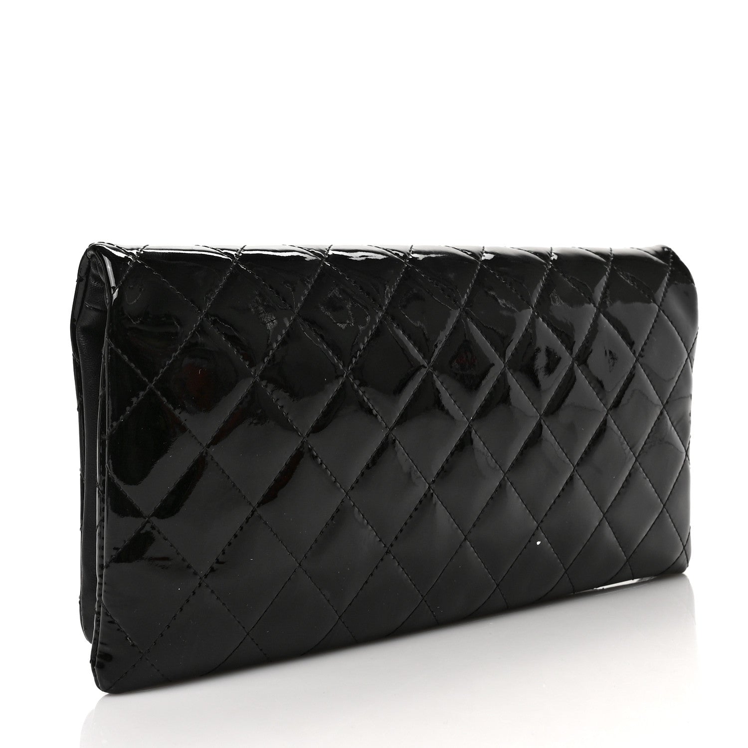 Chanel Patent Calfskin Quilted Beauty CC Clutch Black 3 of 6