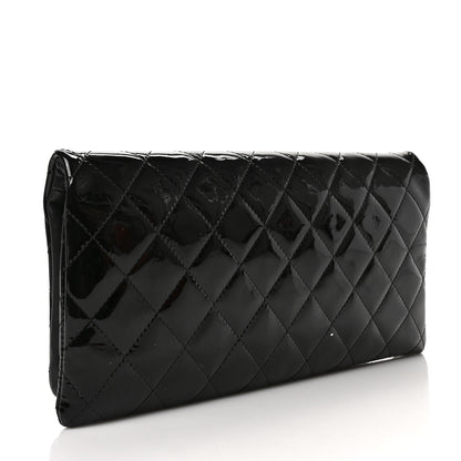 Chanel Patent Calfskin Quilted Beauty CC Clutch Black 3 of 6