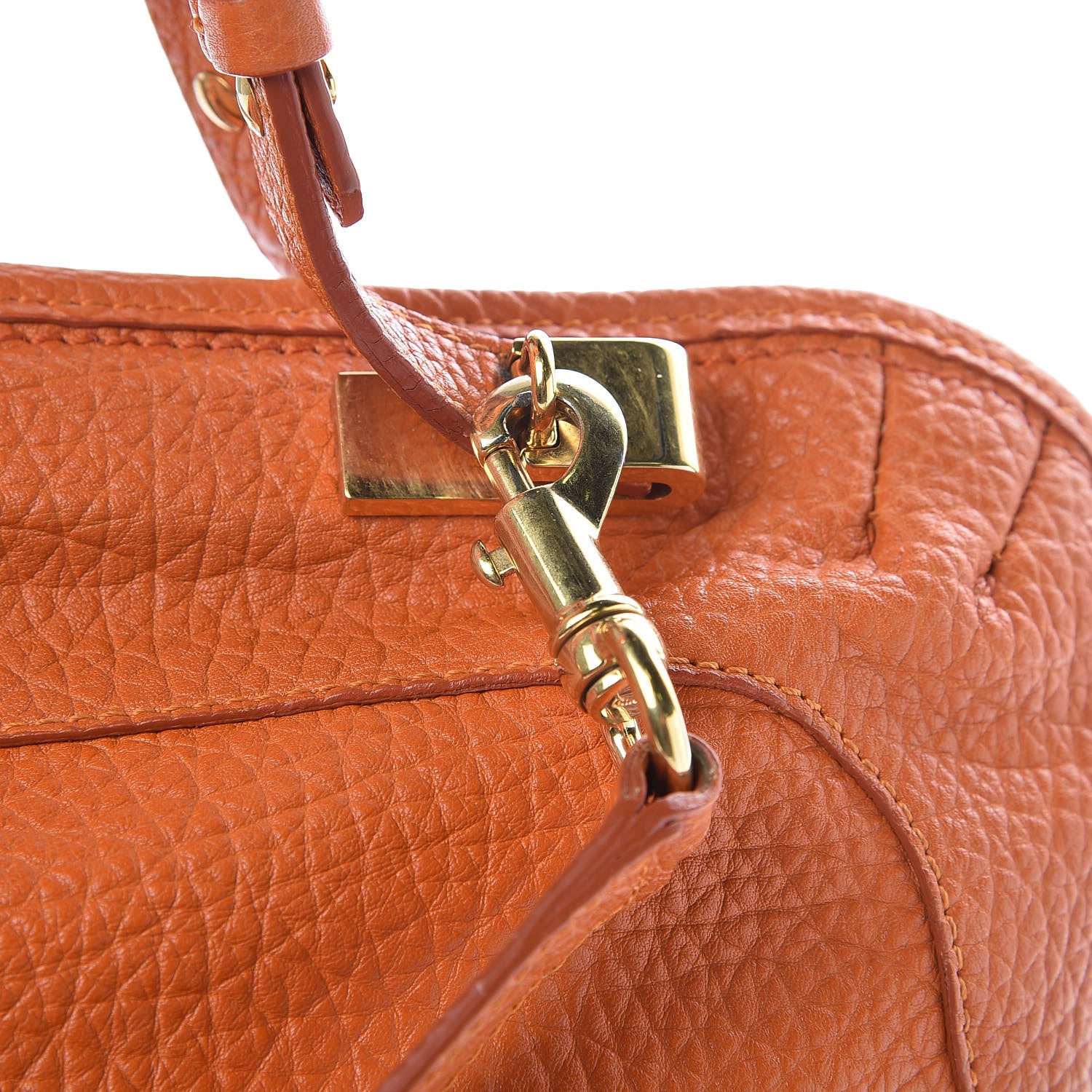 Chloe Grained Calfskin Brooke Satchel Orange 13 of 17