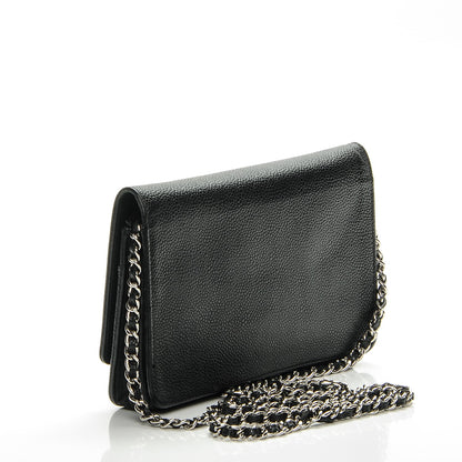 Chanel Caviar Timeless CC Wallet On Chain WOC Black 3 of 8