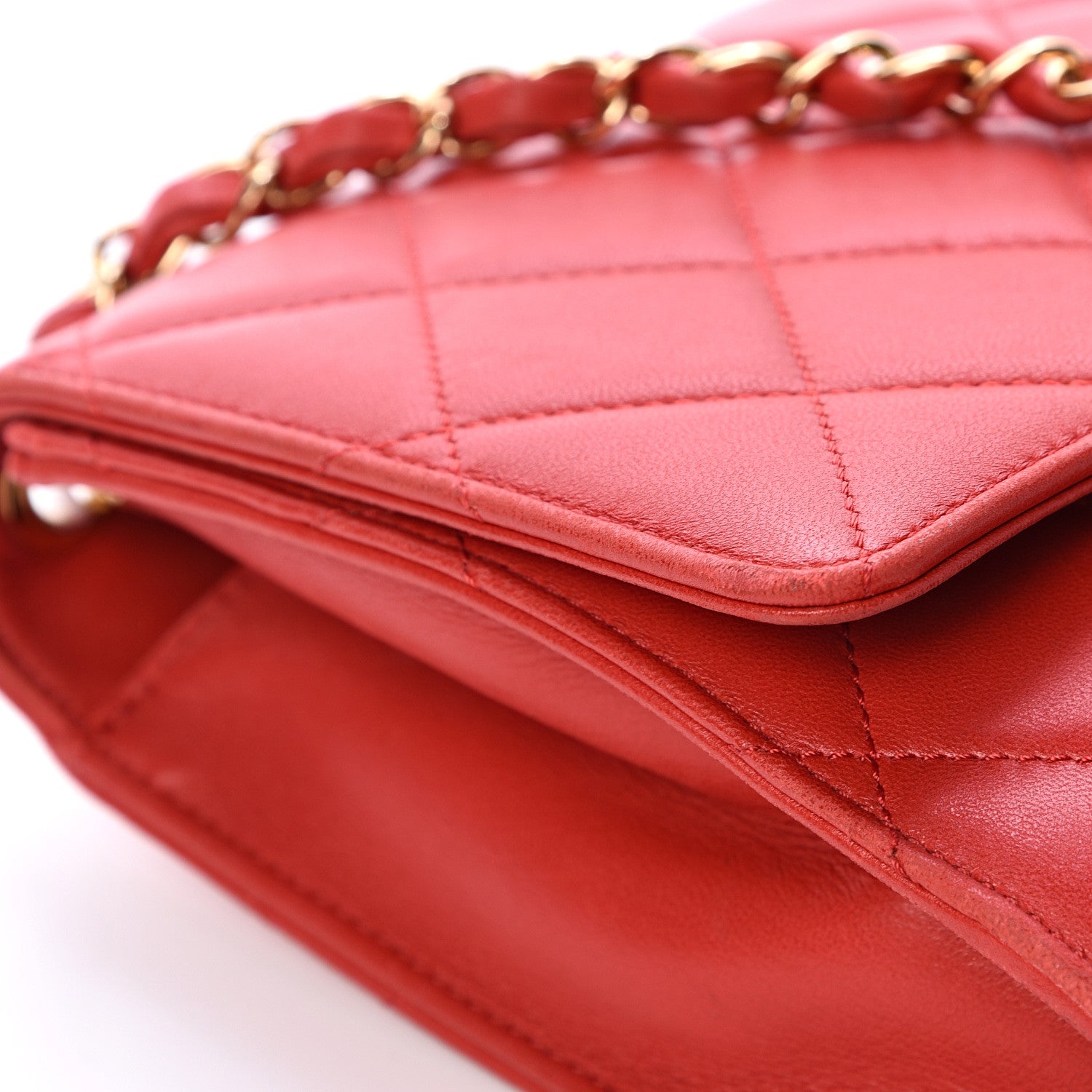 Chanel Lambskin Quilted Large Golden Class Flap Red 16 of 18