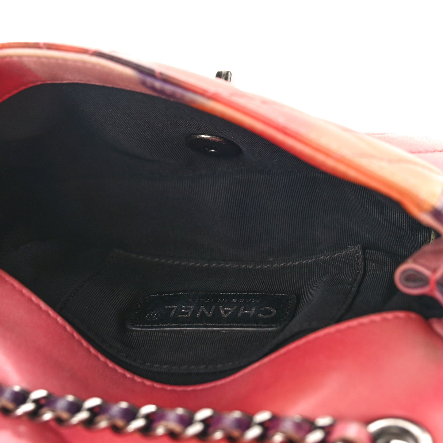 Lambskin Quilted Extra Mini Flower Power Flap Multicolor