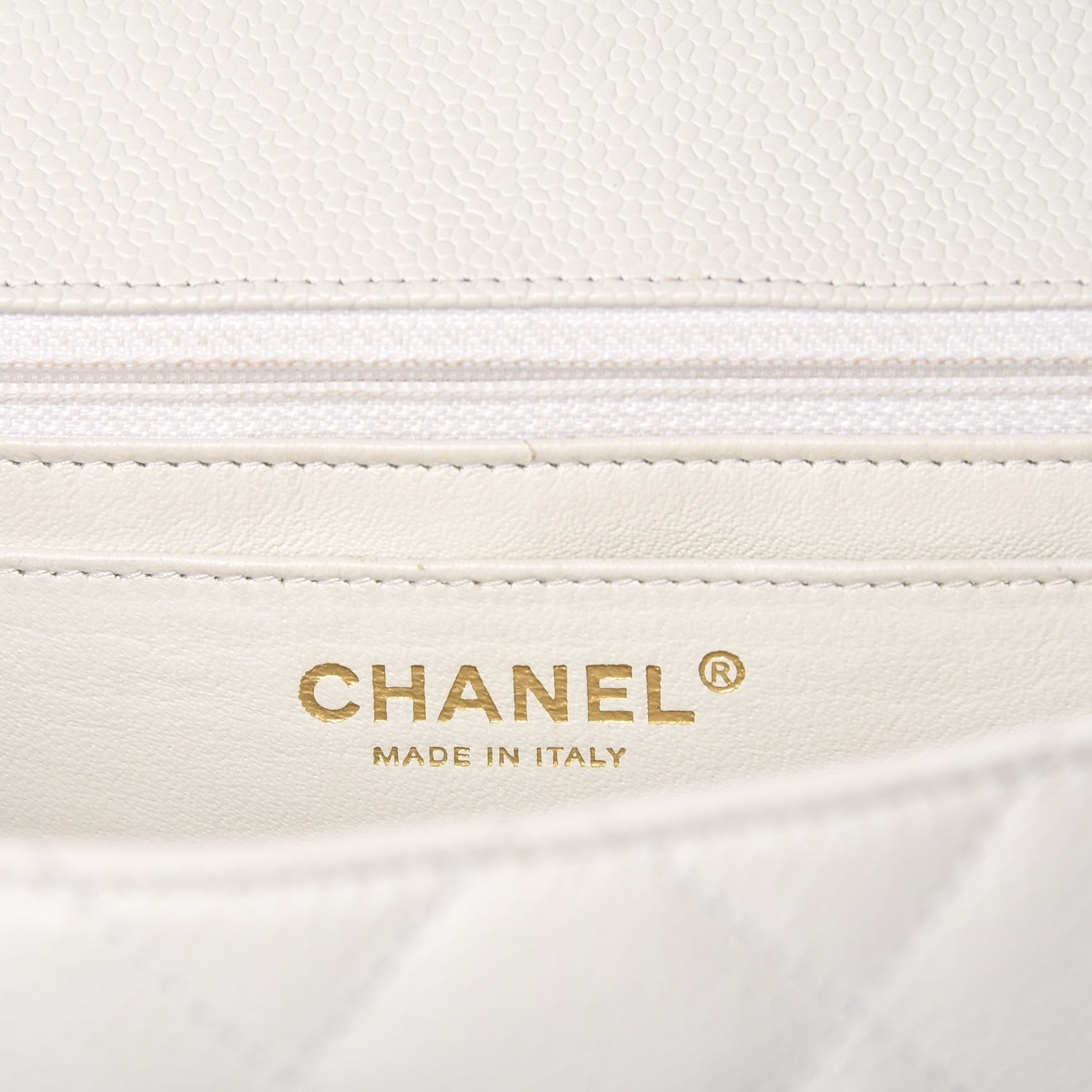 Chanel Caviar Quilted Jumbo Single Flap White 6 of 10