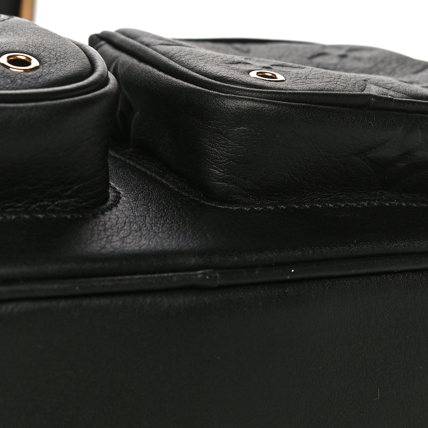 Calfskin Monogram Embossed Utility Crossbody Black
