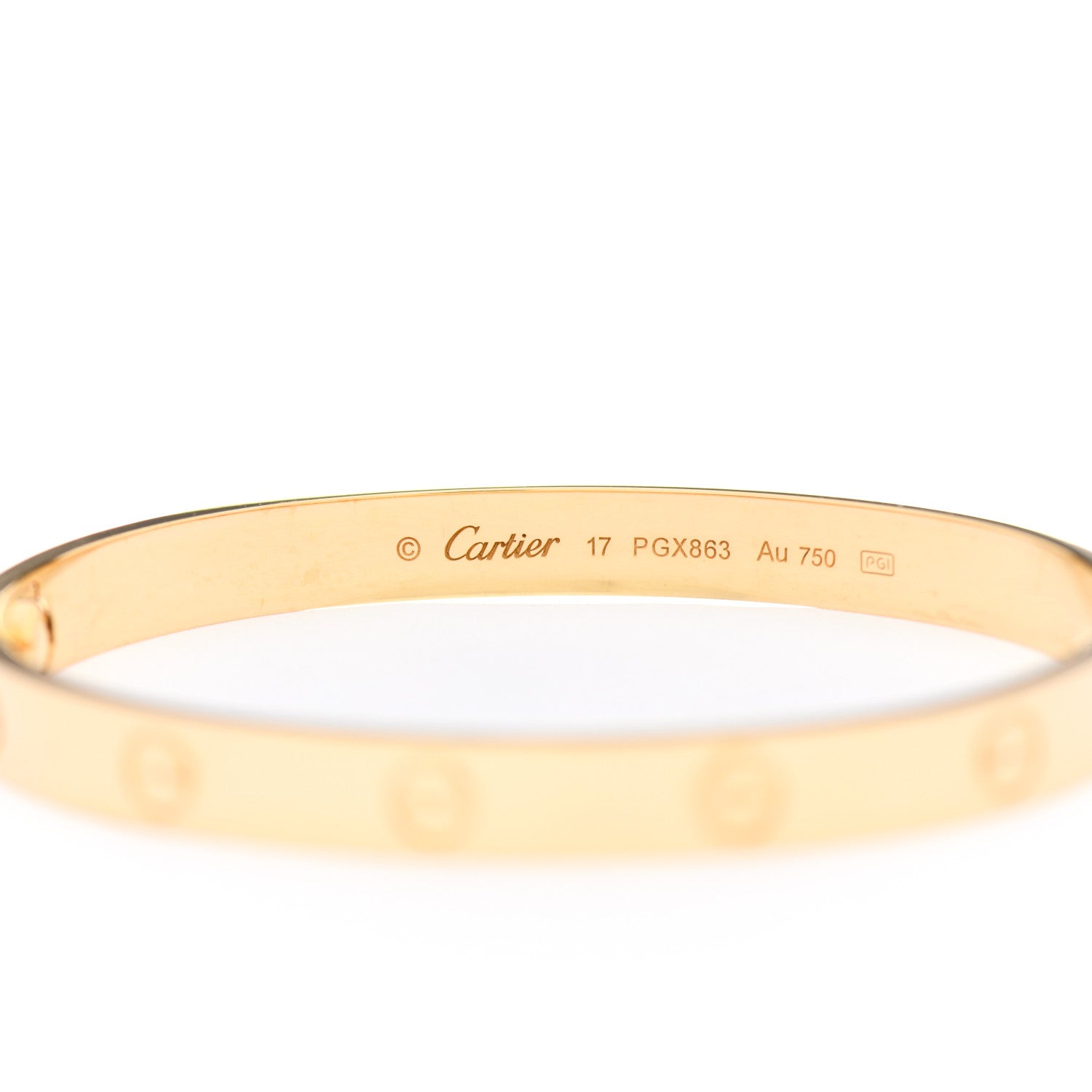 Cartier 18K Yellow Gold LOVE Bracelet 17 4 of 5
