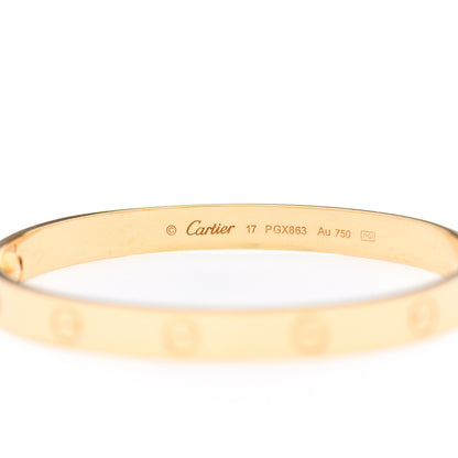 Cartier 18K Yellow Gold LOVE Bracelet 17 4 of 5
