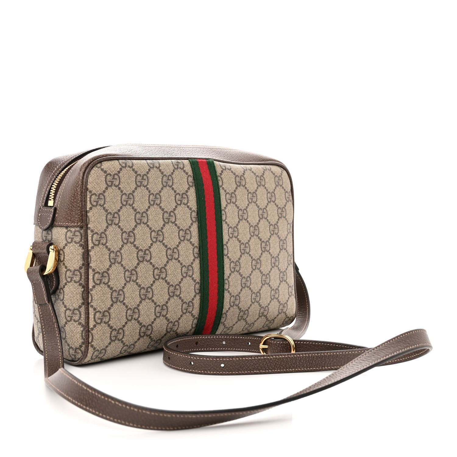 Gucci GG Supreme Monogram Web Small Ophidia Shoulder Bag Brown 3 of 13