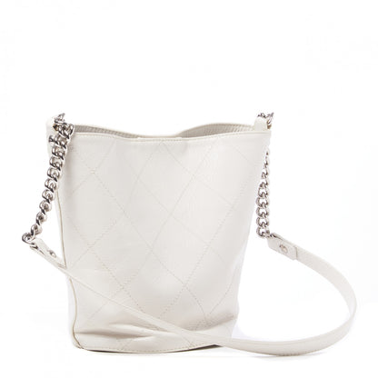 Chanel Aged Calfskin Stitched Shoulder Bag White 2 of 9