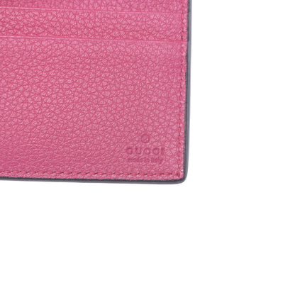 Gucci Grained Calfskin Logo Bi-Fold Wallet Box Pink Green 6 of 8