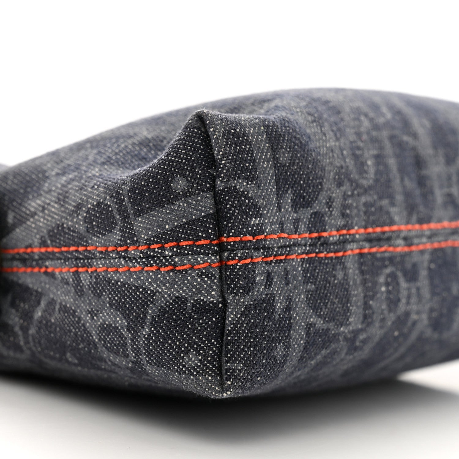 Christian Dior Denim Monogram Flight Trotter Cosmetic Pouch Blue 8 of 10