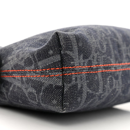 Christian Dior Denim Monogram Flight Trotter Cosmetic Pouch Blue 8 of 10