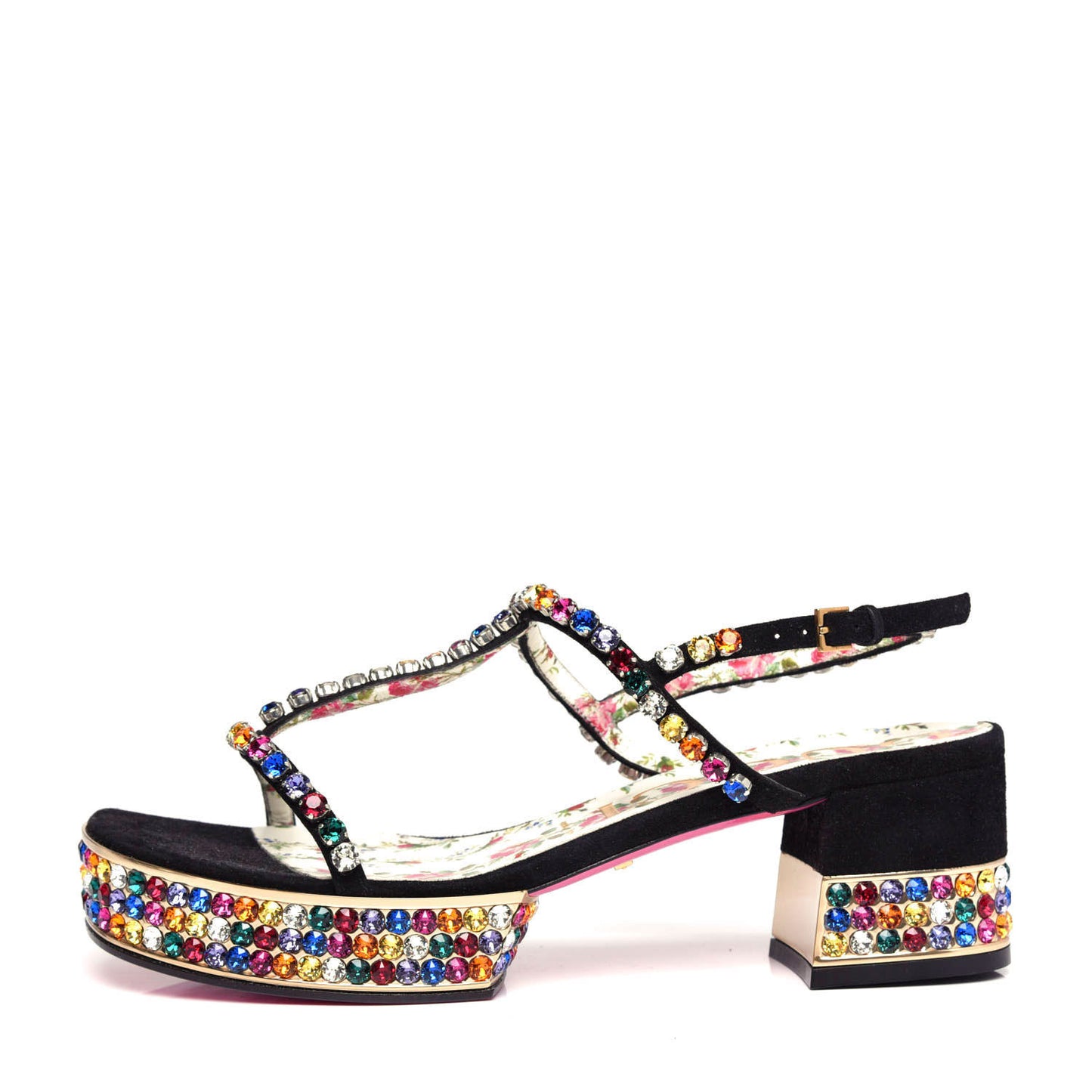 Kid Scamosciato Crystal Mira Platform Sandals 39 Multicolor