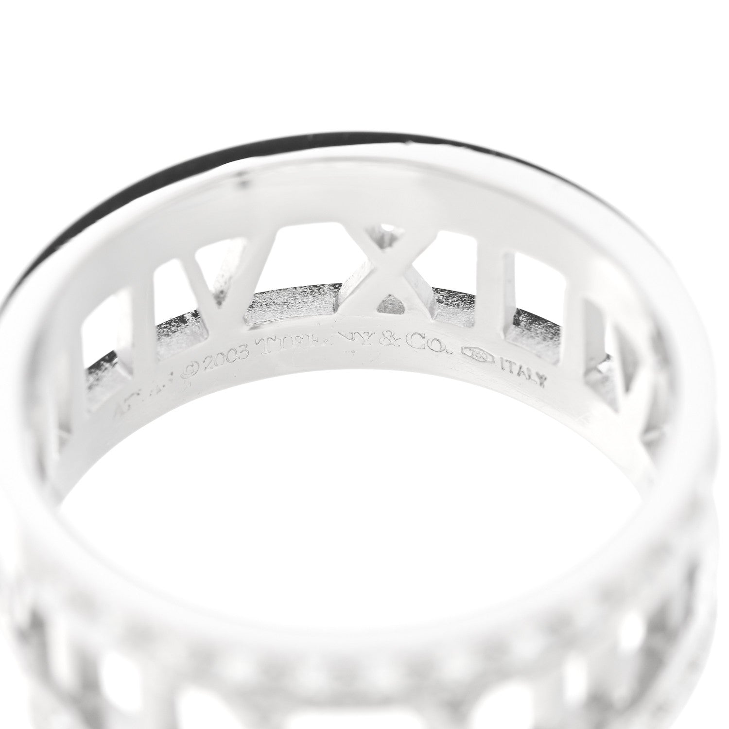 Tiffany 18K White Gold Diamond Wide Atlas Open Ring 60 9 4 of 5