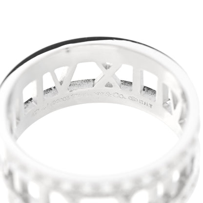 Tiffany 18K White Gold Diamond Wide Atlas Open Ring 60 9 4 of 5