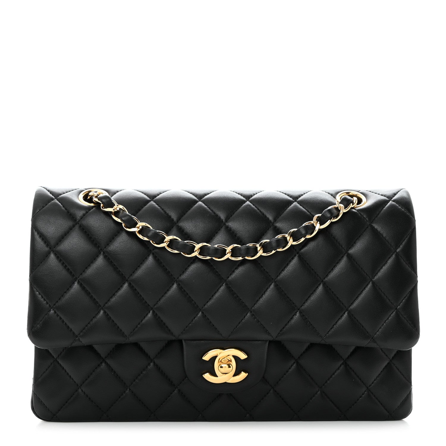 Chanel Lambskin Quilted Medium Double Flap Black 1 of 10