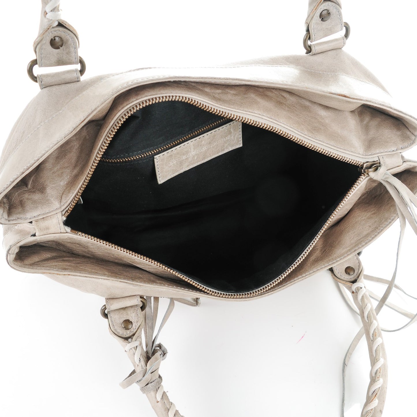 Chevre Classic Hardware Purse Greige