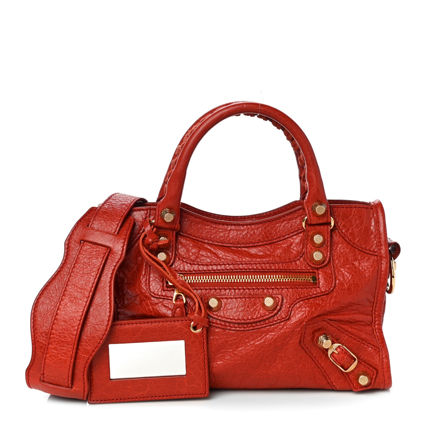 Agneau Giant 12 Gold Hardware Mini City Rouge Ambre