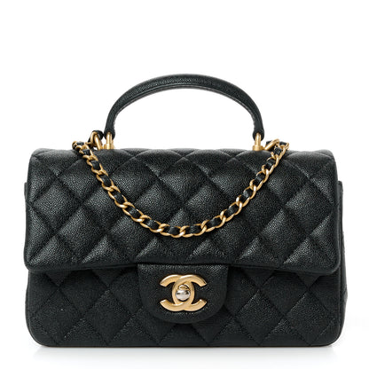 Chanel Caviar Quilted Mini Top Handle Rectangular Flap Black 1 of 12