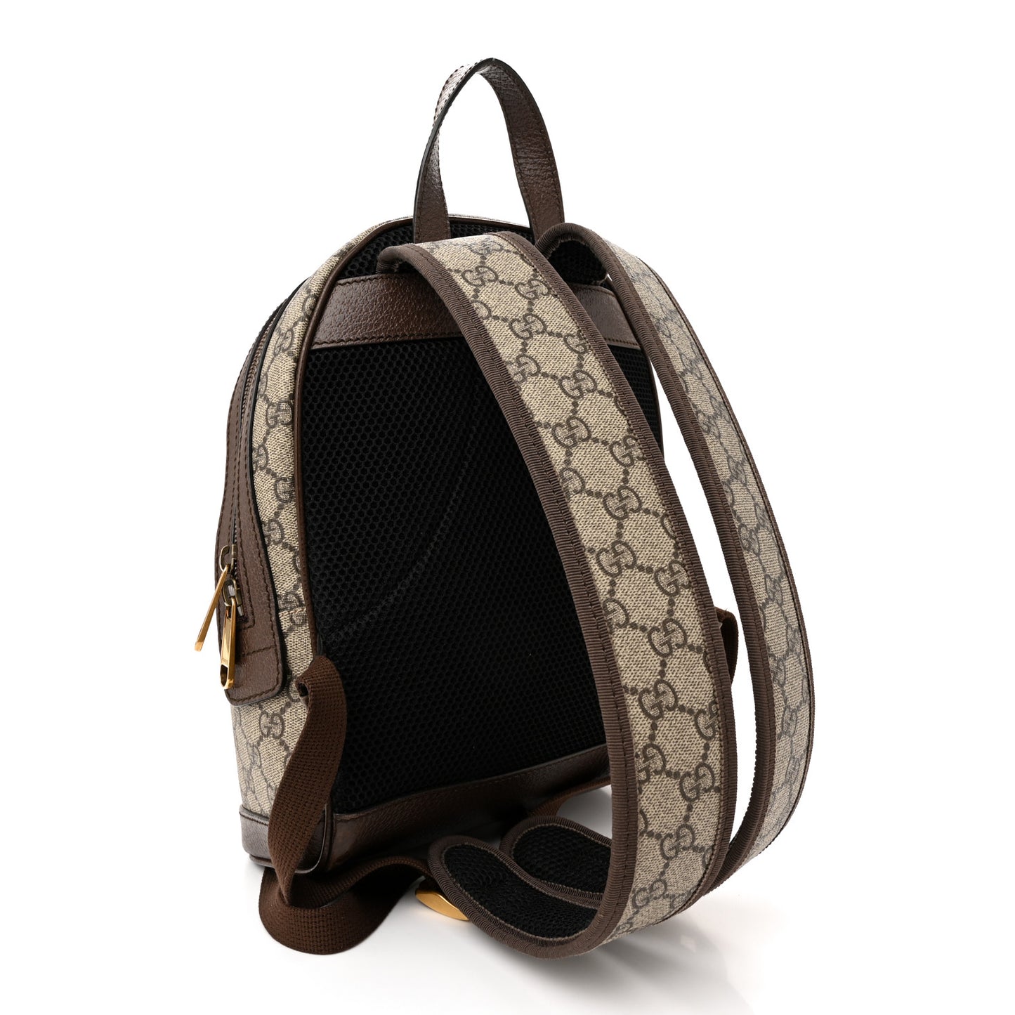 GG Supreme Monogram Calfskin Web Small Ophidia Day Backpack Beige Ebony New Acero
