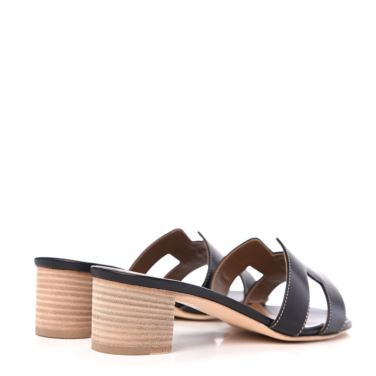 Hermes Calfskin Oasis Sandals 37 Black 4 of 11
