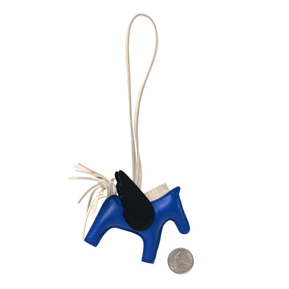 Hermes Milo Lambskin Grigri Rodeo Pegase Horse Bag Charm PM Bleu France Nata Black 2 of 5